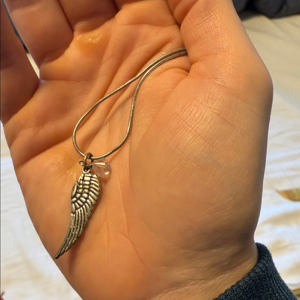 3/$12 Silver Necklace with Wing Pendant - Picture 1 of 3